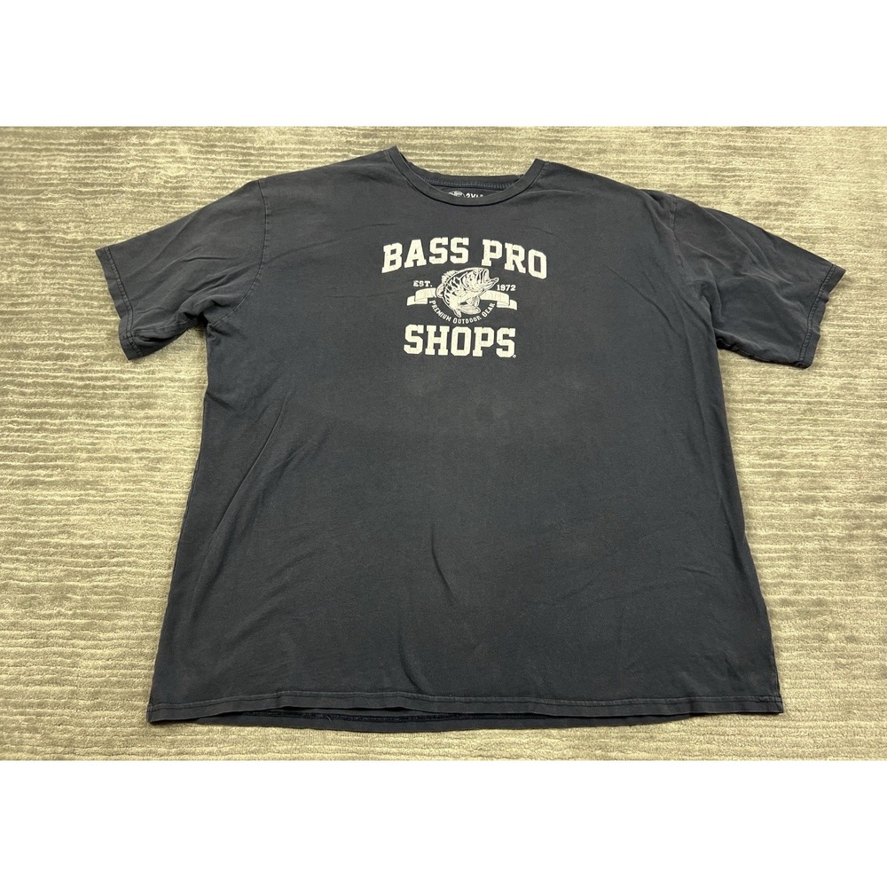 Bass Pro Shops‎ Shirt Mens 3XL Black Short Sleeve 100% Cotton